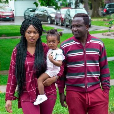 Parents with toddler who attends the school