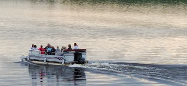 pontoon ride on lake cecebe from Rockwynn Cottages