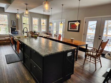 modern large kitchen at Rockwynn Lodge