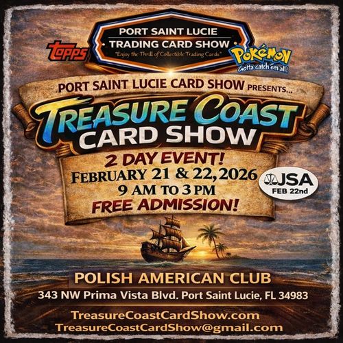 Port Saint Lucie Card Show Treasure Coast MidFlorida Expo Square Mall Jensen Beach JJCK collectibles