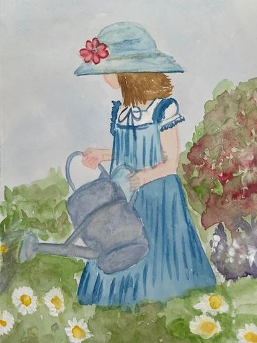 Watering Nans Garden