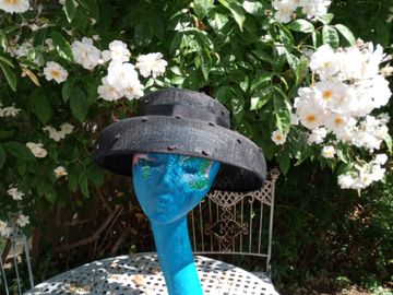 Black knotted sinamay Audrey Hepburn inspired