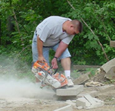 cutting landscape stone