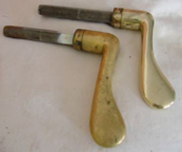 brass door handles being restored