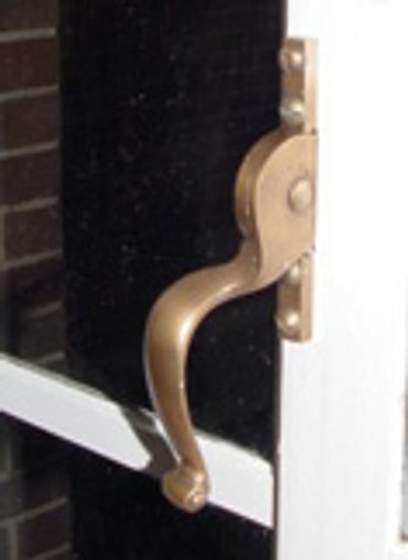 restored brass window handle