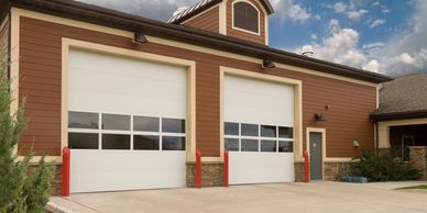 commercial garage doors with windows