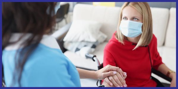 A nurse taking care of a patient