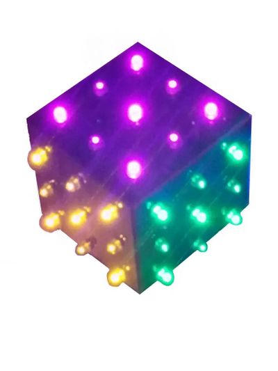 The SUPER Awesome Cube comes with 7 colors of LEDS and SMT soldering to place any color LED anywhere