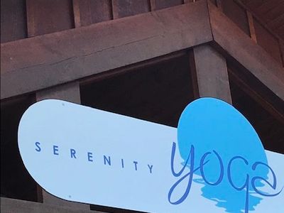 yoga on the lake schedule - this is an image of our logo Serenity Yoga at the Lake
