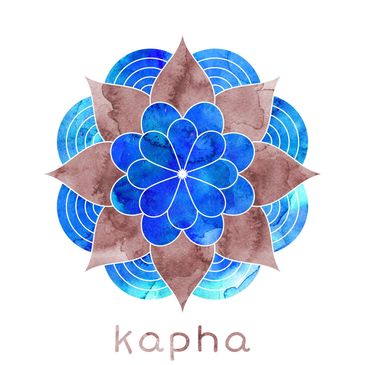 Colorful mandala with the word 'kapha'.