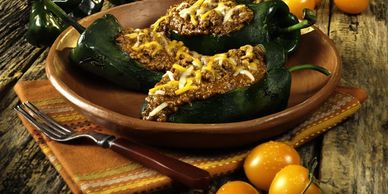 Cin Chili Stuffed Poblano Peppers
These are not your typical dish.