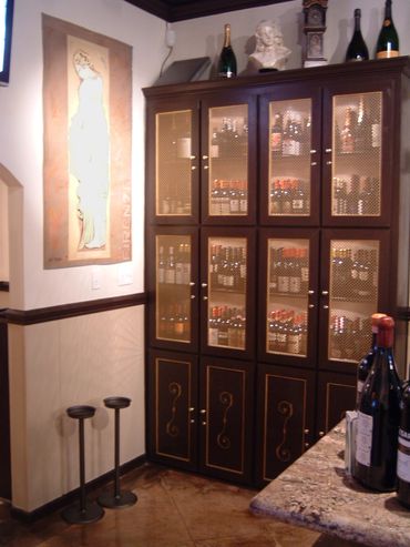 Wine bar decorative paint and trim in Raleigh.