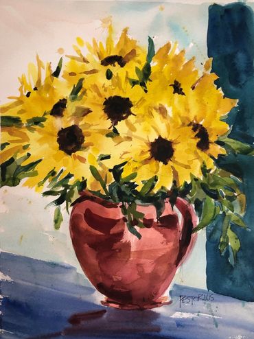 SUNFLOWERS 
WATERCOLOR 11 X 15
AVAILABLE 