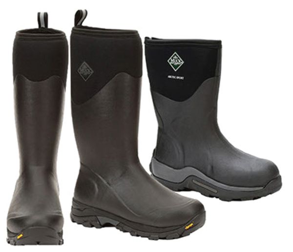 Muck boots in various styles and colors