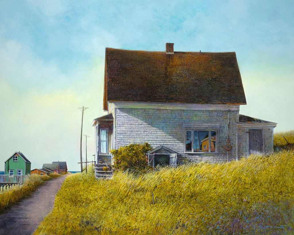 "Down the Road," oil, 48x60"