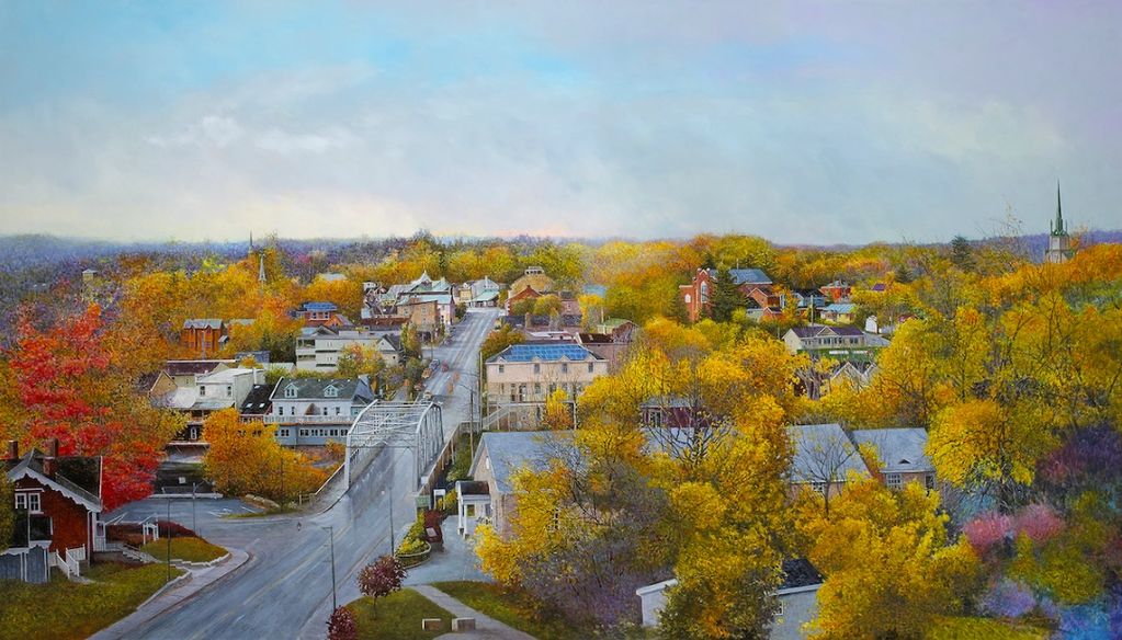 "After the Rain, Elora," Oil, 49x84"