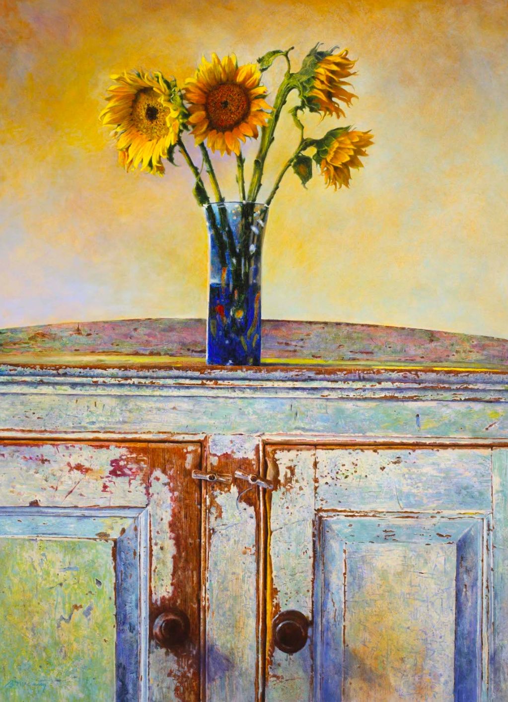 "Sunflowers," oil, 57x41.5"