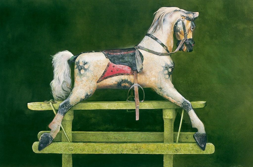 "Rocking Horse or Irish Glider" watercolour, 40x60"