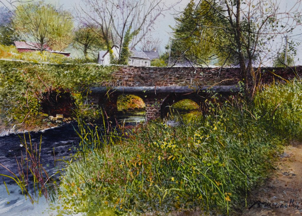 "Bridge at Cooraclare" Ireland. w/c, 10x14