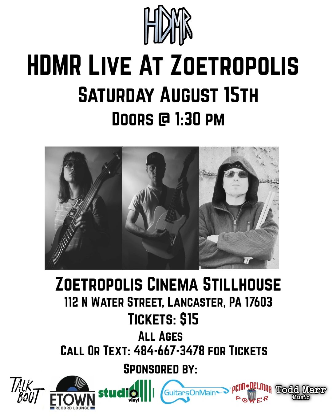 HDMR live concert at Zoetropolis on August 15th.