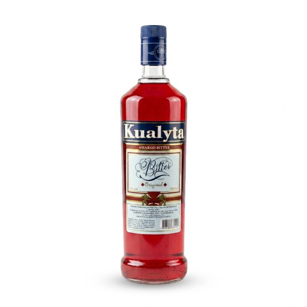 Bottle of Kualyta Amargo Bitter liqueur.