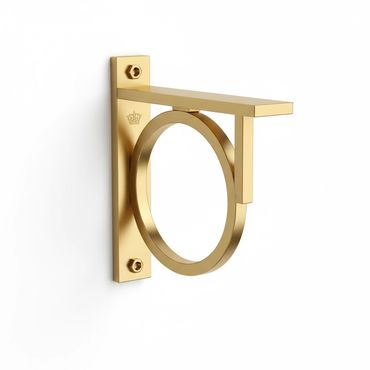 British Art Deco Wall Shelf Bracket in Brass