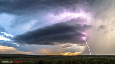 Lightning strikes the open lands of eastern Montana