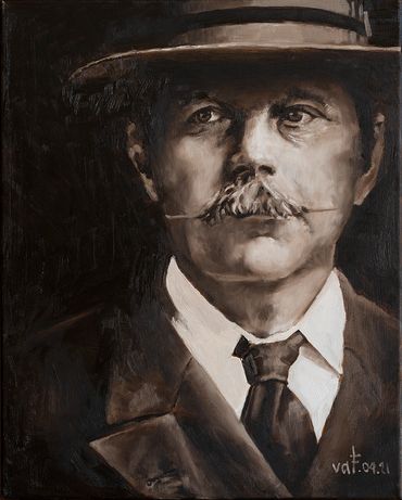 sir Arthur Conan Doyle, oil on canvas, Артур Конан Дойл, картина маслом