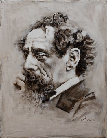 Charles Dickens, Oil Painting, for sale, Чарлз Дикленс, картина маслом