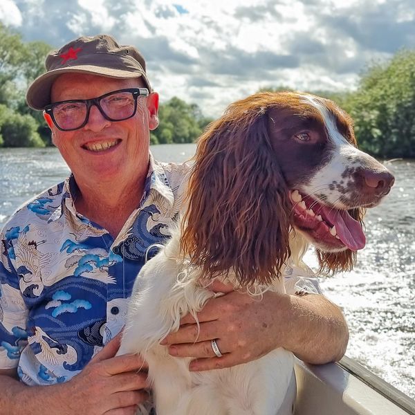Sirius dog stars Stephen dog trainer and canine behaviourist in Stroud with his dog.