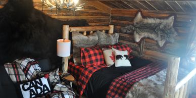 Cabin for Rent at ghost lake Alberta Canada rustic log cabin airbnb Cochrane Canmore Banff 