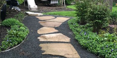 permeable flagstone walkways