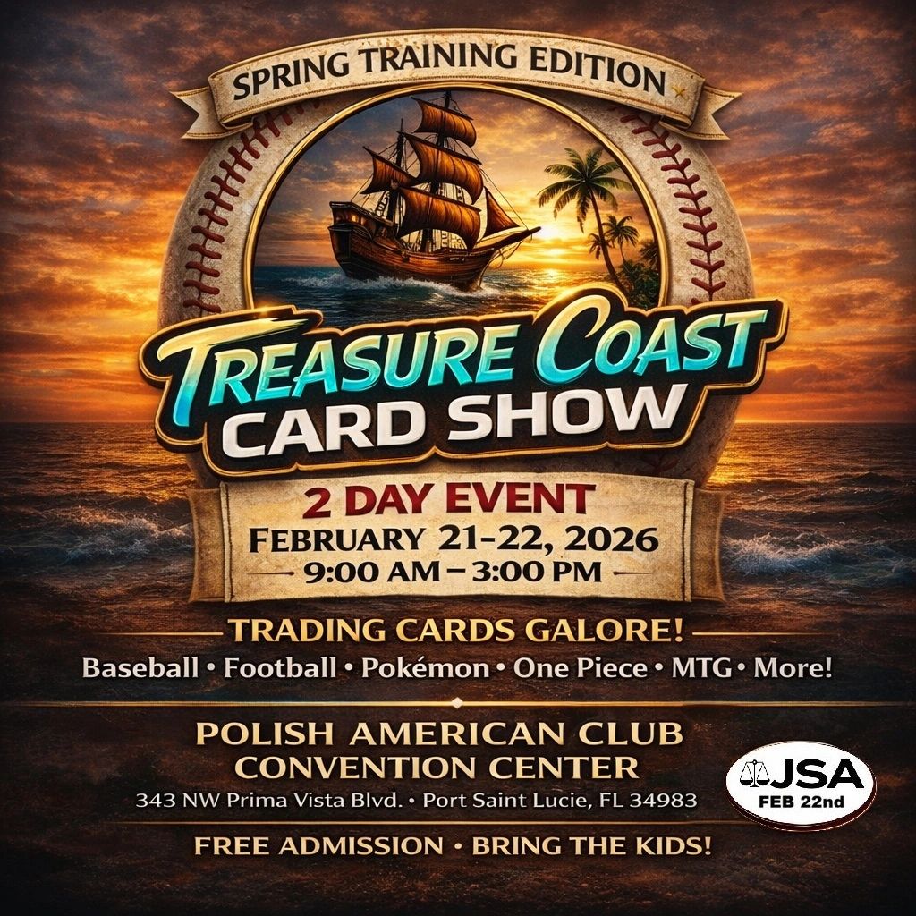 Treasure Coast Card Show Port Saint Lucie Sports Cards Pirates One Piece Magic the Gathering TCG