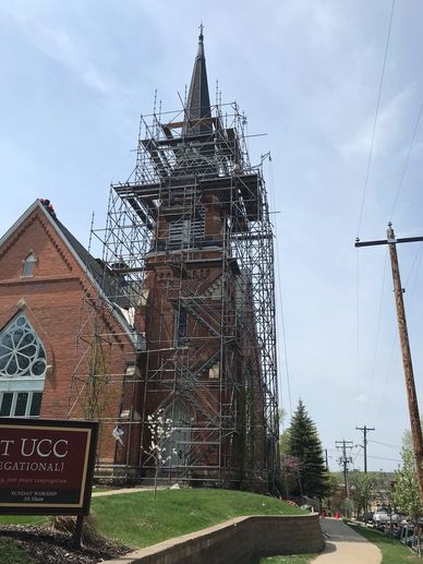 System Scaffolding around a church steeple