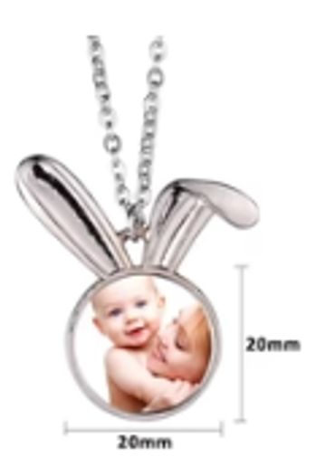 Sublimation bunny necklace