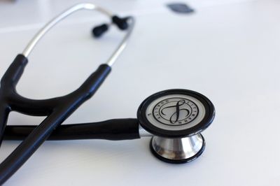 Close up of a stethoscope. 