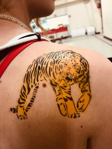 Tiger tattoo airbrush Michigan