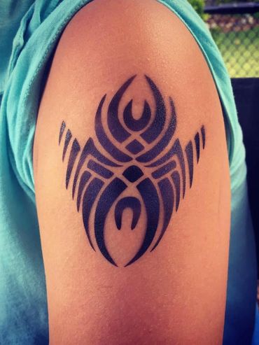 Tribal temorary airbrush tattoo Linden Michigan