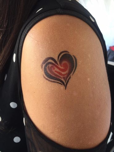 Black Heart airbrush tattoo Michigan Mitzvah