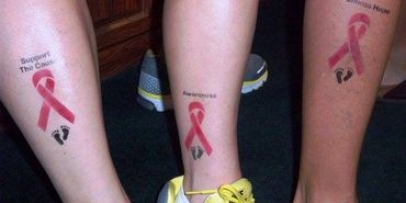 Breast cancer awareness airbrush tattoo Flint, michigan