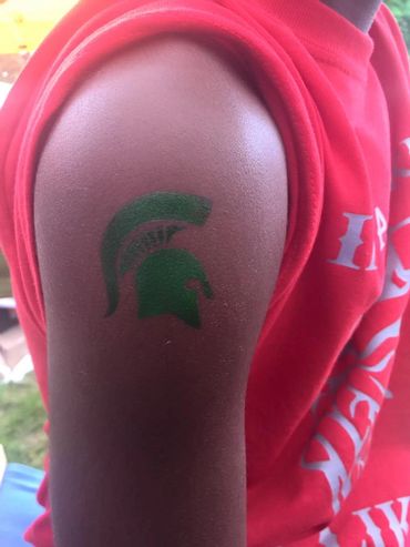 Michigan State Spartan Airbrush Tattoo