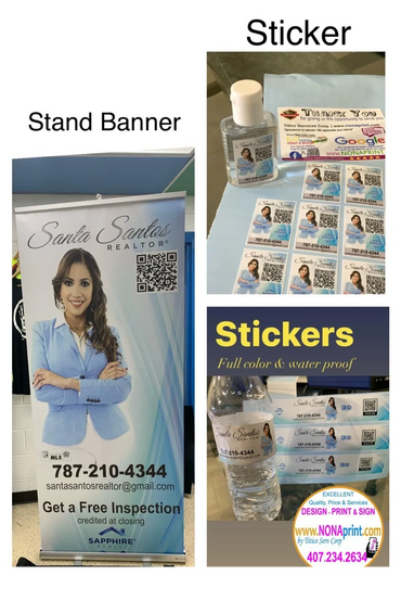 stand banner and stickers