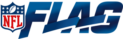 NFL FLAG logo with shield and bold lettering.