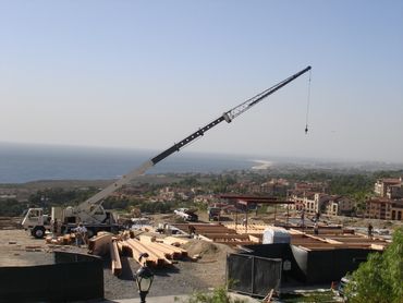 Construction site overlooking the ocean