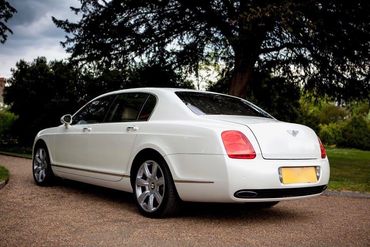 rear end of a Bentley wedding car