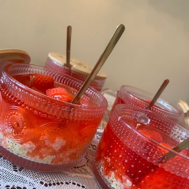 Strawberry shortcake candle