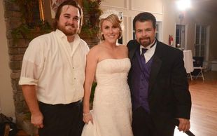 DJ George Koury with Peter and Megan Provost immediately following their wedding reception. They were an amazing bride and groom. The reception was an awesome party.