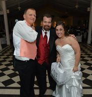DJ George at Occasions At Wedgefield preparing to send off the bride and groom with a bubble shower from their wedding guests.