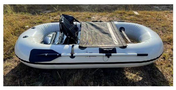 Waterstride fishing boat filled with air