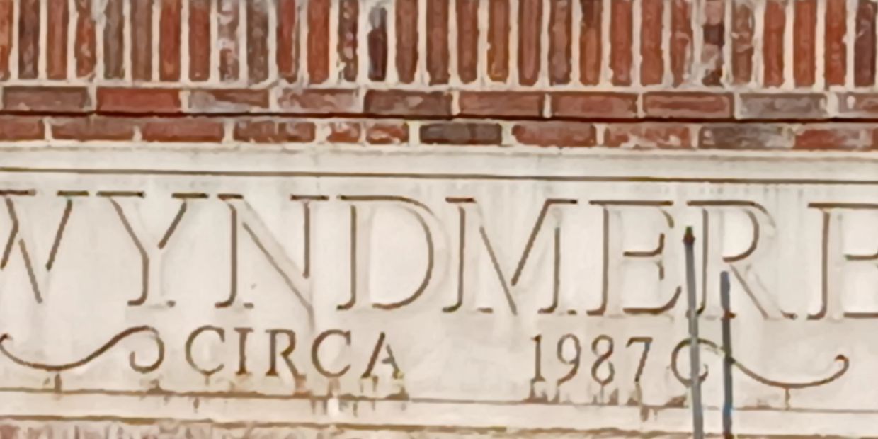 Stone engraving with Wyndmere and 1987 date.